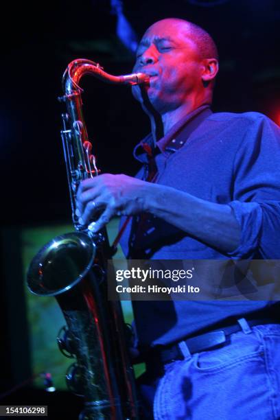 Winter Jazzfest in three different locations in West Village on Saturday night, January 10, 2009.This image;The tenor saxophonist Branford Marsalis...