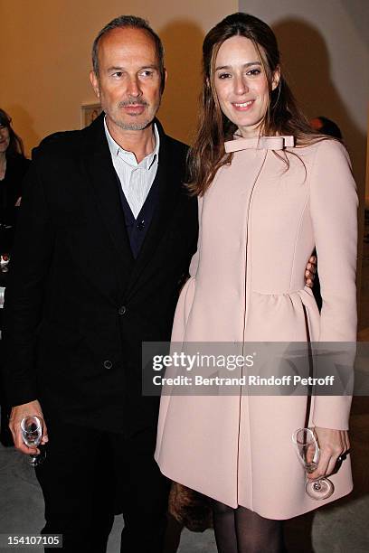 Erwin Wurm and his wife Elise attend the opening of Thaddaeus Ropac's new gallery on October 13, 2012 in Pantin, France.