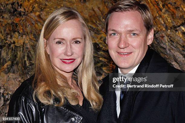 Canadian magazine publisher Louise Blouin and her husband Matthew Kabatoff attend the opening of Ropac's new gallery on October 13, 2012 in Pantin,...