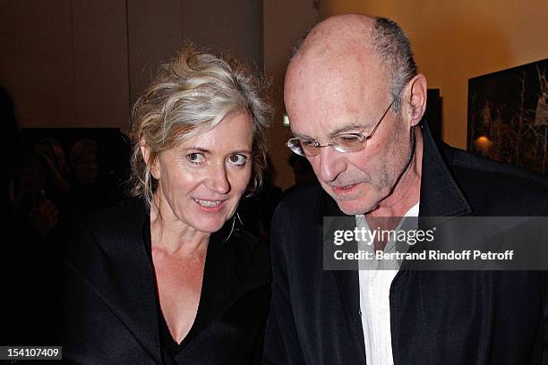 Artist Anselm Kiefer and his companion Renate Graf attend the opening of Thaddaeus Ropac's new gallery on October 13, 2012 in Pantin, France.