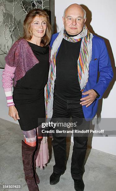 Rolf Sachs and his wife Maryam attend the opening of Thaddaeus Ropac's new gallery on October 13, 2012 in Pantin, France.
