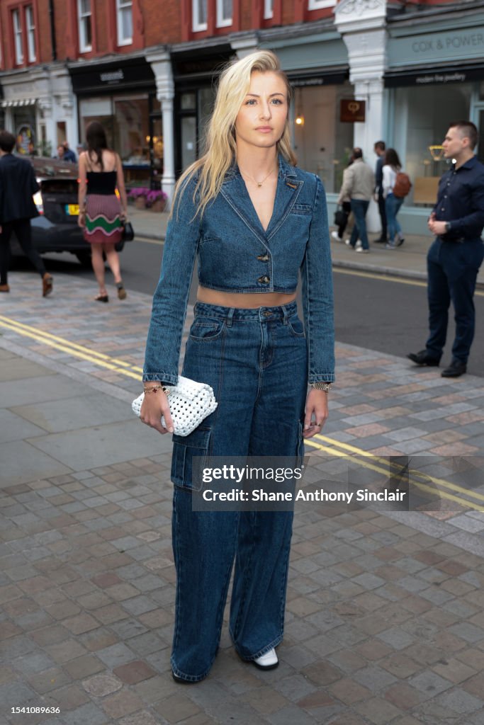 Leah Williamson arrives at the British Vogue x self-portrait Summer