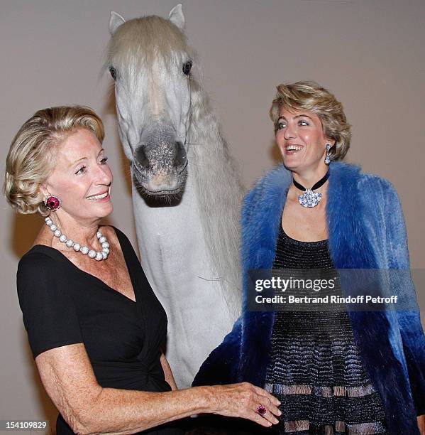 Ariane Dandois and her daughter Ondine de Rothschild attend the opening of Thaddaeus Ropac's new gallery on October 13, 2012 in Pantin, France.