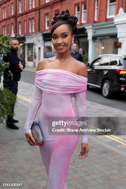 Leigh Anne Pinnock arrives at the British Vogue x self-portrait Summer Party at Chiltern Firehouse on July 13, 2023 in London, England.