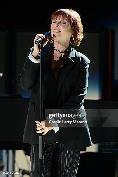 Pat Benatar performs at Cruzan Amphitheatre on October 13, 2012 in West Palm Beach, Florida.