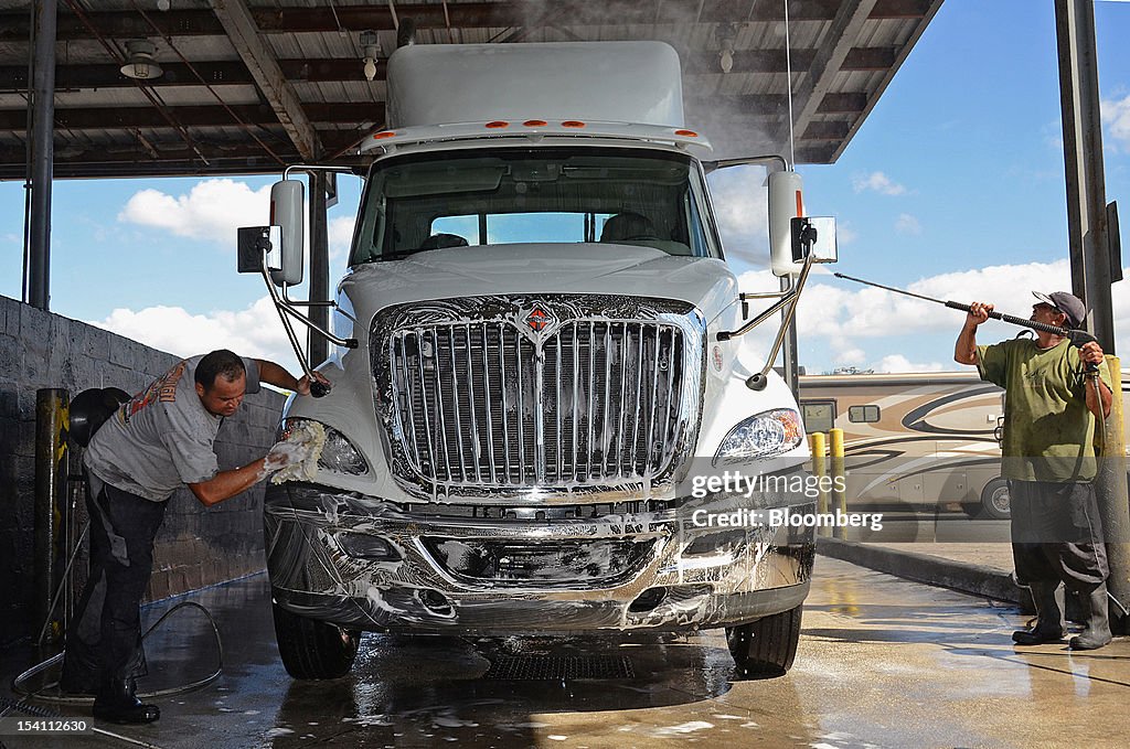 Operations Inside Rechtien International Trucks Ahead  Of Business Inventories Figures