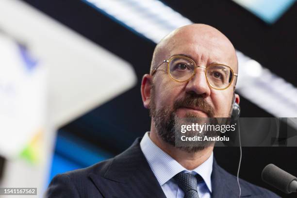 Argentine's President Alberto Fernandez, Prime Minister of Saint Vincent and the Grenadines Ralph Gonsalves, EU Council President Charles Michel,...