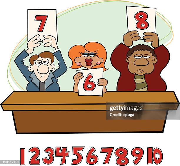 talent judges - perfect 10 stock illustrations