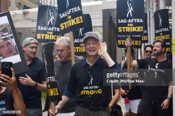Bill Irwin walks the picket line in support of the SAG-AFTRA and WGA strike on July 18, 2023 in New York City.