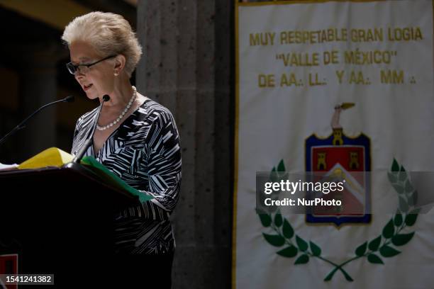 Rosa Elena Sanchez Juarez, fifth-generation great-great-granddaughter of Benito Juarez Garcia, President of Mexico , during his 151st death...