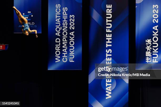 Ingrid Oliveira of Brazil competes during the Women's 10m Platform Semifinal during the Fukuoka 2023 World Aquatics Championships at Fukuoka...