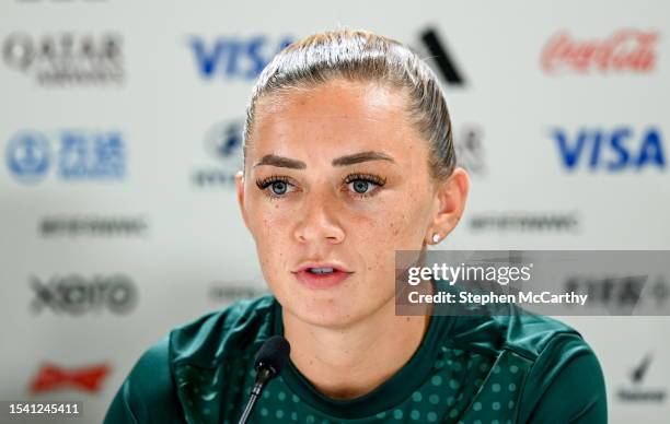 Sydney , Australia - 19 July 2023; Katie McCabe during a Republic of Ireland press conference at Stadium Australia in Sydney, Australia.