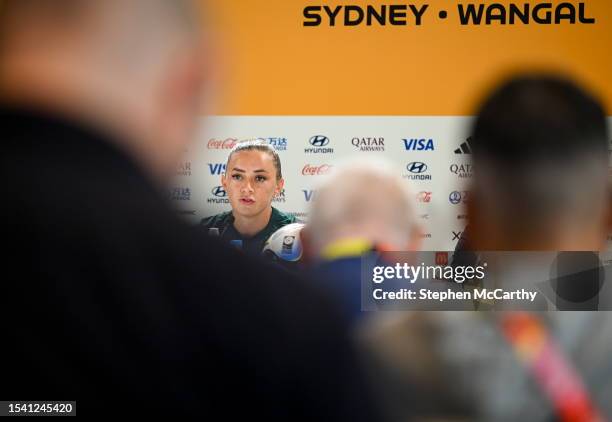 Sydney , Australia - 19 July 2023; Katie McCabe during a Republic of Ireland press conference at Stadium Australia in Sydney, Australia.