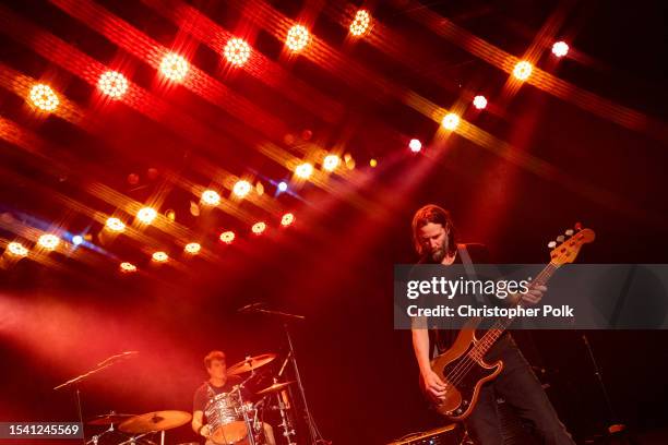 Keanu Reeves of Dogstar performs at The Roxy on July 18, 2023 in Los Angeles, California.