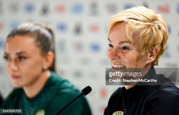 Sydney , Australia - 19 July 2023; Manager Vera Pauw during a Republic of Ireland press conference at Stadium Australia in Sydney, Australia.