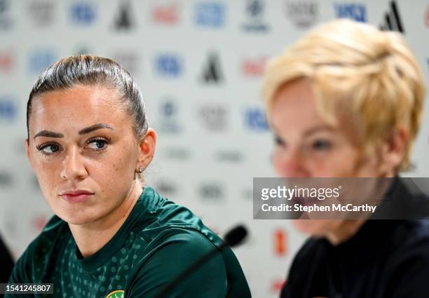 Sydney , Australia - 19 July 2023; Katie McCabe during a Republic of Ireland press conference at Stadium Australia in Sydney, Australia.