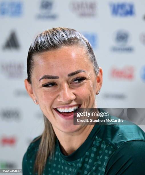 Sydney , Australia - 19 July 2023; Katie McCabe during a Republic of Ireland press conference at Stadium Australia in Sydney, Australia.