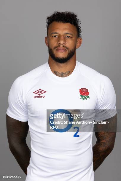 Courtney Lawes of England poses for a portrait at The Lensbury on July 05, 2023 in Teddington, England.