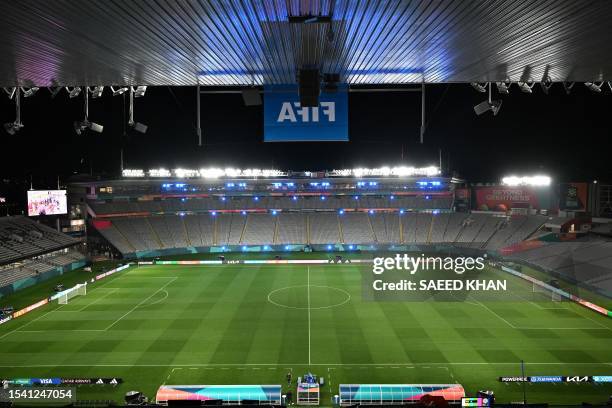 General view shows the Eden Park stadium in Auckland on July 19 ahead of the Women's World Cup football tournament.