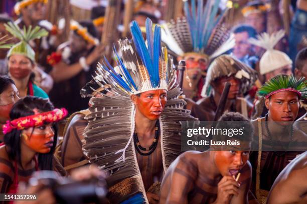 indigenous peoples gathered - indigenous art stock pictures, royalty-free photos & images