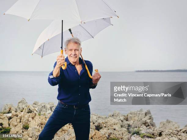 Actor Harrison Ford is photographed for Paris Match on May 22, 2023 during the 76th Cannes Film Festival in Cannes, France.
