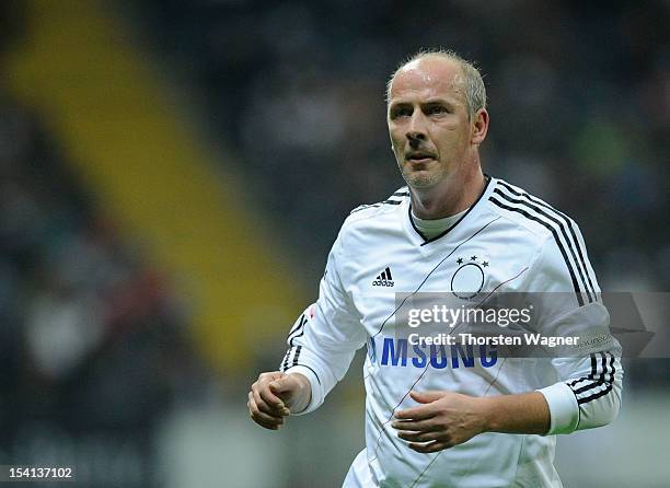 Mario Basler of Germany looks on during the century match between Germany and Italy at Commerzbank Arena on October 14, 2012 in Frankfurt am Main,...