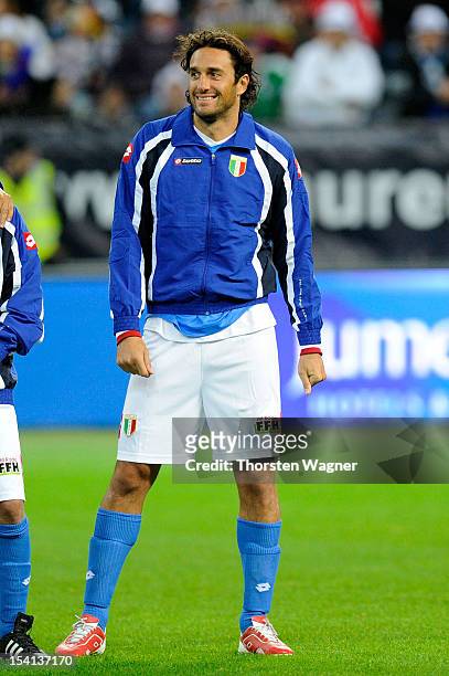 Luca Toni of Italy smiles prior to the century match between Germany and Italy at Commerzbank Arena on October 14, 2012 in Frankfurt am Main, Germany.