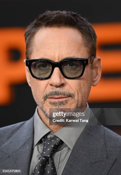 Robert Downey Jr attends the "Oppenheimer" UK Premiere at Odeon Luxe Leicester Square on July 13, 2023 in London, England.