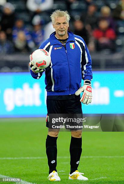 Stefano Tacconi of Italy looks on prior to the century match between Germany and Italy at Commerzbank Arena on October 14, 2012 in Frankfurt am Main,...