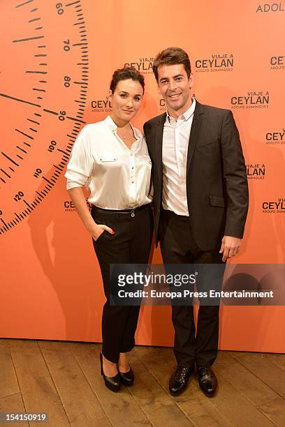 Adriana Dominguez and Eduardo Noriega attend the launching of Adolfo Dominguez 'Viaje a Ceylan' fragance on October 11, 2012 in Madrid, Spain.