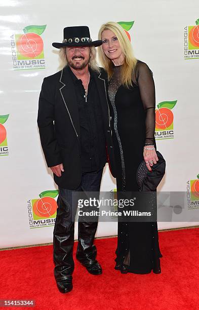 Donnie Van Zant and Ashley Van Zant attend the Georgia Music Hall of Fame awards at the Cobb Energy Performing Arts Center on October 14, 2012 in...
