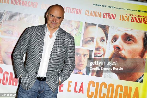 Luca Zingaretti attends the 'Il Comandante e La Cicogna' photocall at the Space Moderno on October 15, 2012 in Rome, Italy.