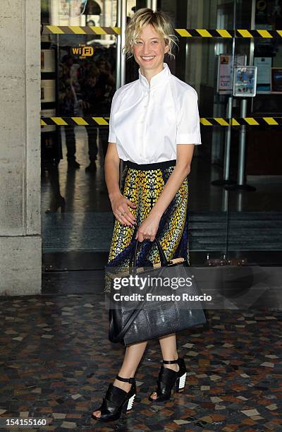 Actress Alba Rohrwacher attends the 'Il Comandante e La Cicogna' photocall at the Space Moderno on October 15, 2012 in Rome, Italy.