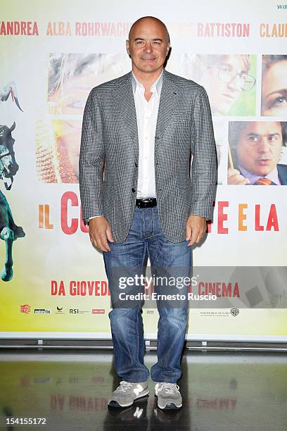 Luca Zingaretti attends the 'Il Comandante e La Cicogna' photocall at the Space Moderno on October 15, 2012 in Rome, Italy.