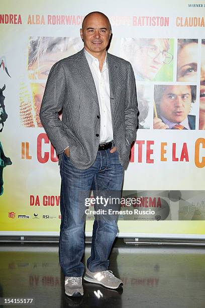 Luca Zingaretti attends the 'Il Comandante e La Cicogna' photocall at the Space Moderno on October 15, 2012 in Rome, Italy.