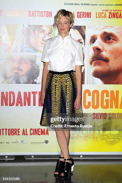 Actress Alba Rohrwacher attends the 'Il Comandante e La Cicogna' photocall at the Space Moderno on October 15, 2012 in Rome, Italy.