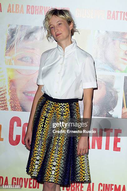 Actress Alba Rohrwacher attends the 'Il Comandante e La Cicogna' photocall at the Space Moderno on October 15, 2012 in Rome, Italy.