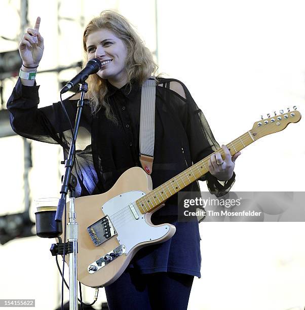 Bethany Cosentino of Best Coast performs as part of the Treasure Island Music Festival on October 14, 2012 in San Francisco, California.