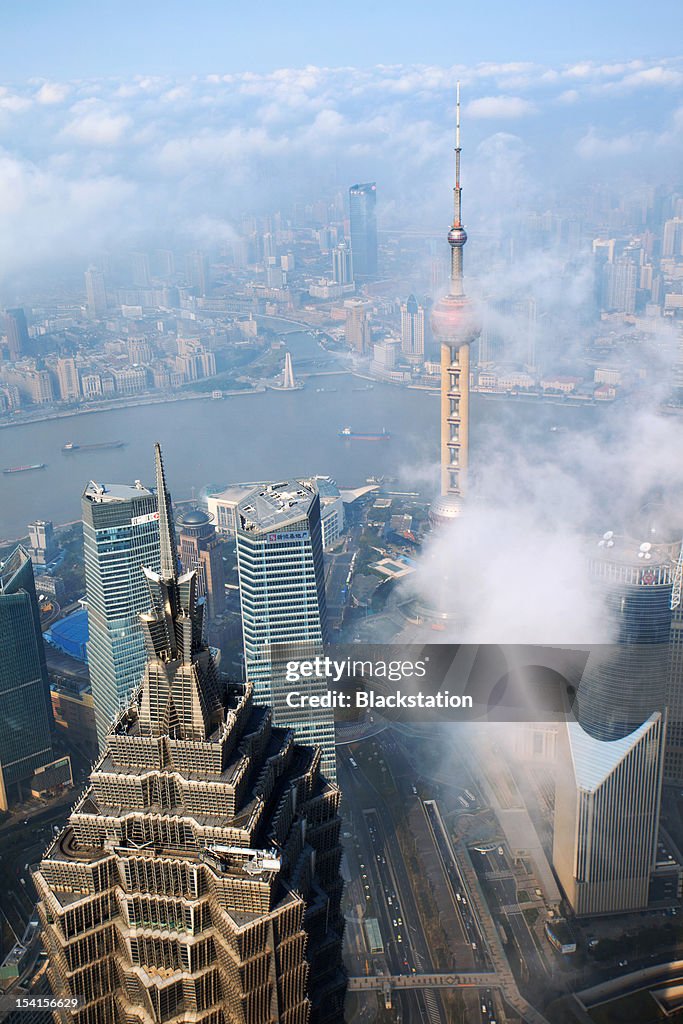 Shanghai skyline city