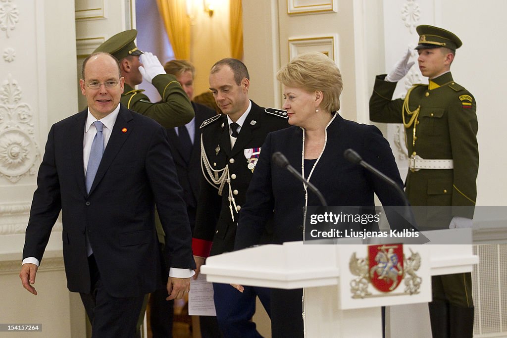 Prince Albert II Of Monaco And Princess Charlene Of Monaco Visit Lithuania