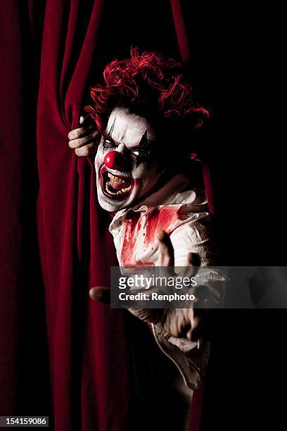 mal payaso serie: ¿a usted. - scary clown makeup fotografías e imágenes de stock