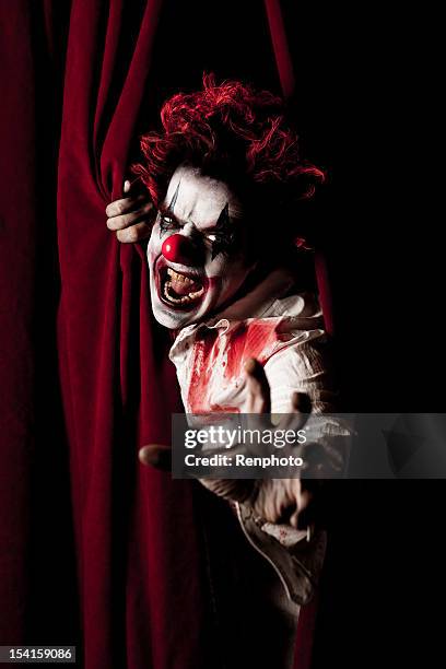 evil clown series: coming to get you! - clown stock pictures, royalty-free photos & images