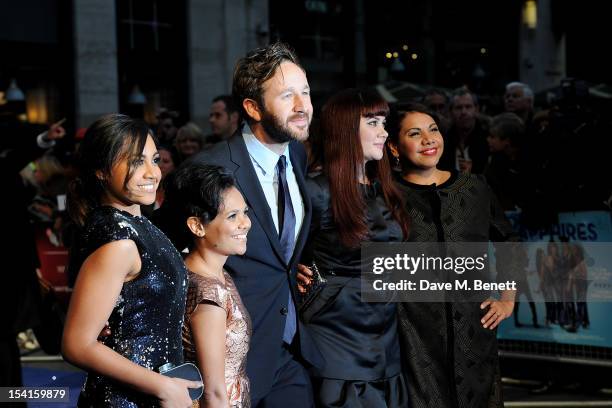 Actors Jessica Mauboy, Miranda Tapsell, Chris O'Dowd, Sheri Sebbens and Deborah Mailman attend the Premiere of 'The Sapphires' during the 56th BFI...