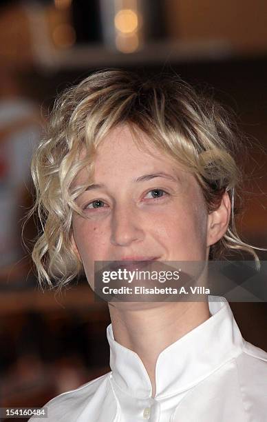 Actress Alba Rohrwacher attends "Il Comandante e La Cicogna" photocall at Warner Moderno Cinema on October 15, 2012 in Rome, Italy.