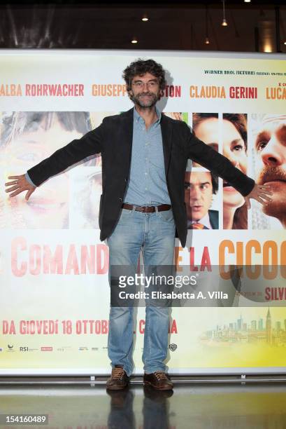 Director Silvio Soldini attends "Il Comandante e La Cicogna" photocall at Warner Moderno Cinema on October 15, 2012 in Rome, Italy.