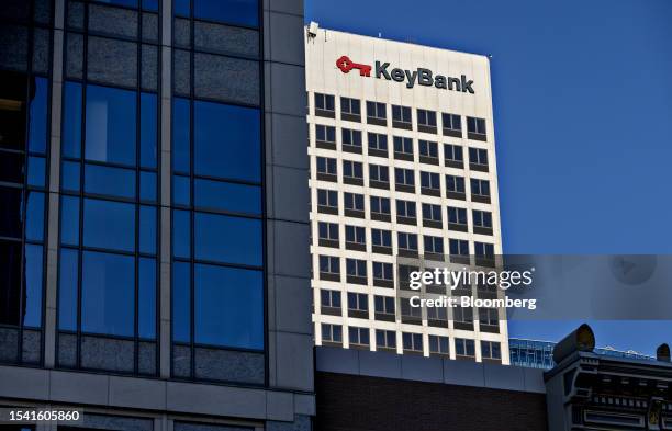 KeyBank office building in downtown Salt Lake City, Utah, US, on Monday, July 10, 2023. KeyCorp is scheduled to release earnings figures on July 20....