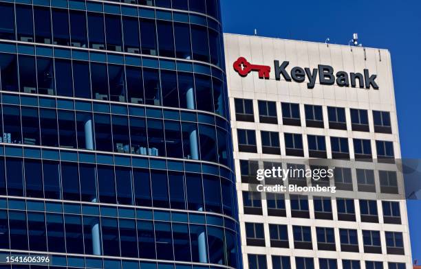 KeyBank office building in downtown Salt Lake City, Utah, US, on Monday, July 10, 2023. KeyCorp is scheduled to release earnings figures on July 20....