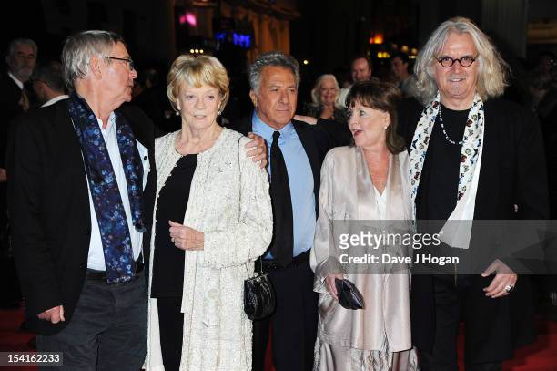 Actor Tom Courtenay, actress Dame Maggie Smith, Director Dustin Hoffman, actress Pauline Collins and comedian Billy Connolly attend the premiere of...
