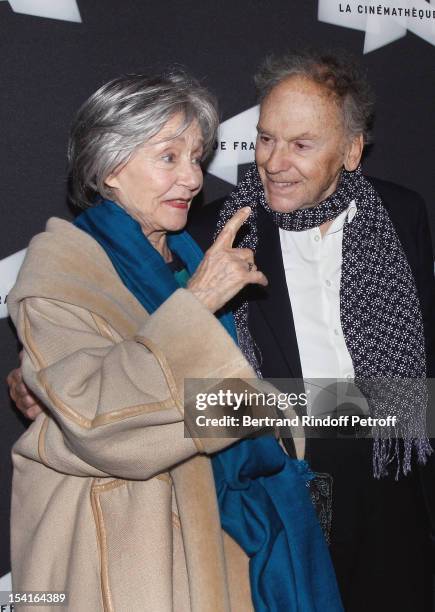 Emmanuelle Riva and Jean-Louis Trintignant attend attend 'Amour' Premiere at la cinematheque on October 15, 2012 in Paris, France.