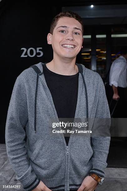 Singer Chris Cab leaves the "Good Day New York" taping at the Fox 5 Studios on October 15, 2012 in New York City.